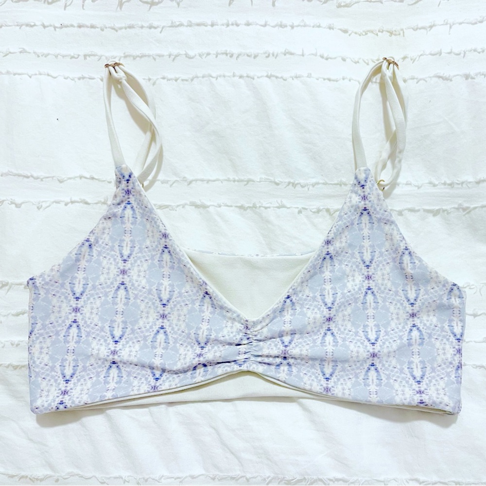 4-way reversible, bikini top or bralette / sports bra - recycled materials